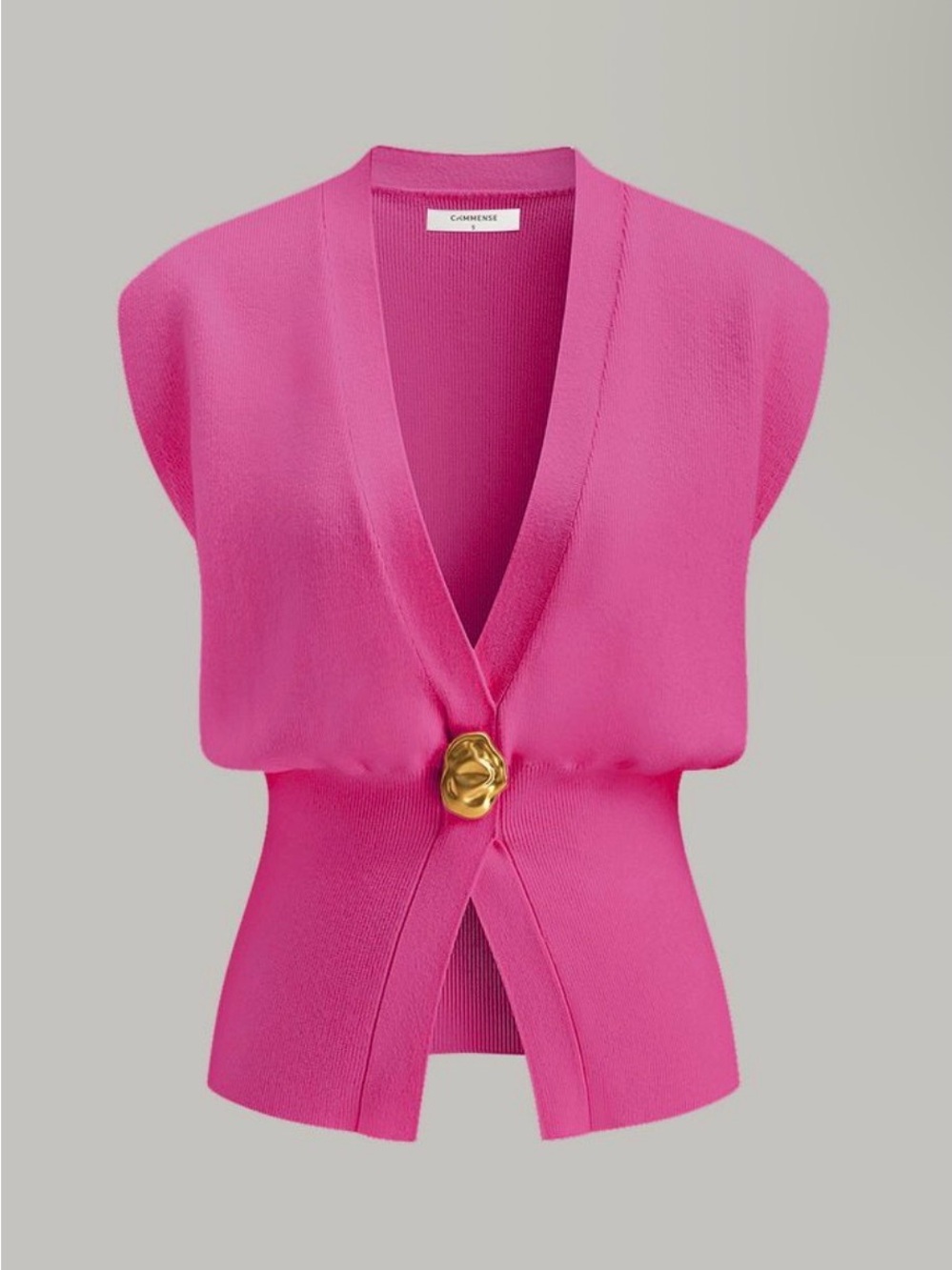 Commense V-Neck Buttoned Detail Sweater Vest